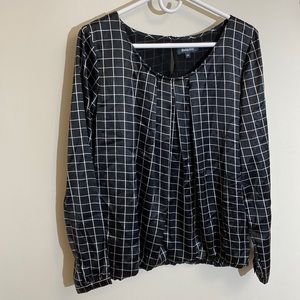 Bel&Bo Black With White Lines Long Sleeve Blouse - Size M (Euro Size 40)